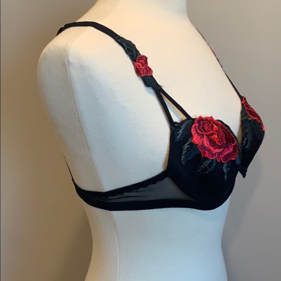 Beautiful Italian Cotton Club Rose Bra Sz 32S - Picture 4 of 10